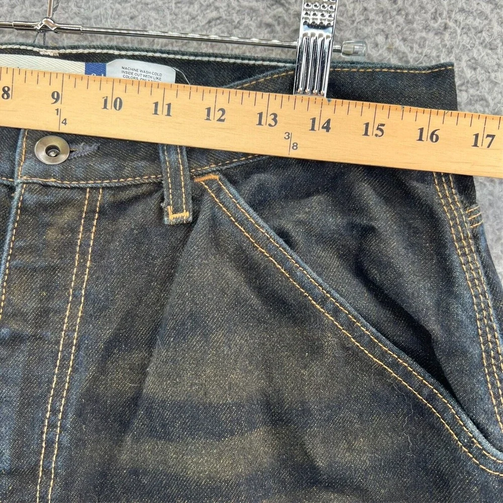 Vintage GAP CARPENTER Jean Men 34x30 Baggy Straight Leg Dark Blue Denim USA READ